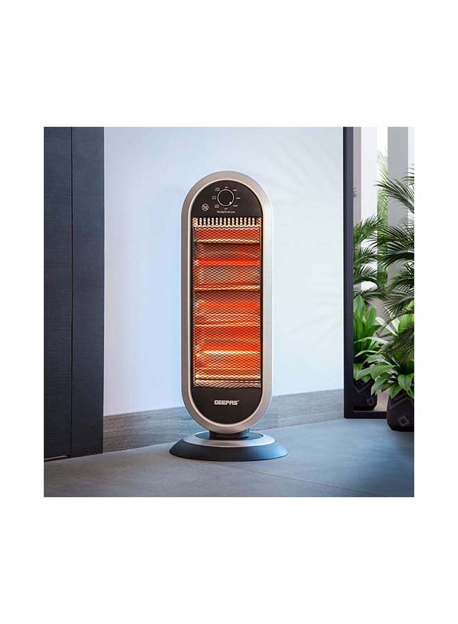 GEEPAS - Carbon Heater Adjustable Thermostat With Automatic Tip-Over Protection 1200.0 W GQH28523 Black/Grey - Image 1