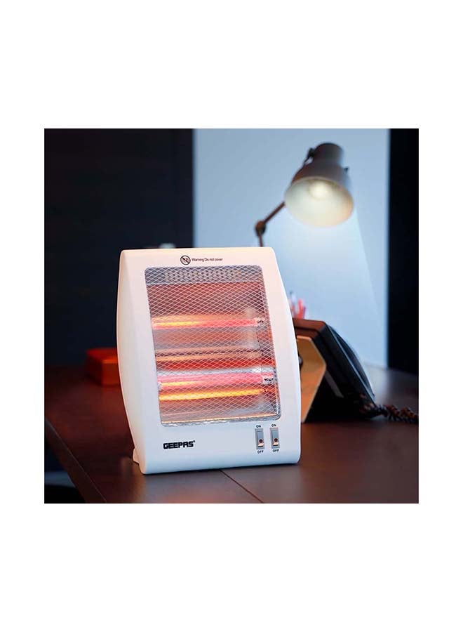 GEEPAS - Quartz Heater| High Performance Heater with 2 Heating Power| Quartz Tubes with Instant Heating and Automatic Tip-Over Protection| Long and Equably Heating| Light-Weight and Portable| 2 Years Warranty 800.0 W GQH28522 White - Image 1
