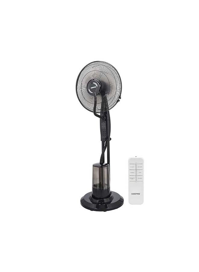 GEEPAS - 16" Mist Fan With Remote Control & LCA Display 3 Speed Setting & Breeze Modes  Oscillation & Tilt Function  0.5-7.5H Timer Function  Transparent Water Tank  Home & Office Use 0.0 L 75.0 W GF21160 Black - Image 1