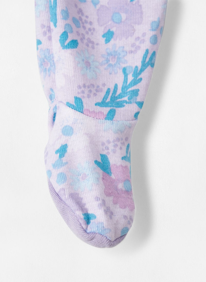 The Children's Place Baby Unisex Footed Sleepsuit (Pack of 2) Lavender - Image 4