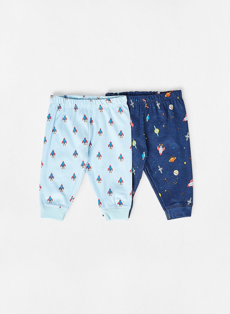 The Children's Place - Baby Printed Joggers (Pack of 2) Blue - Image 1