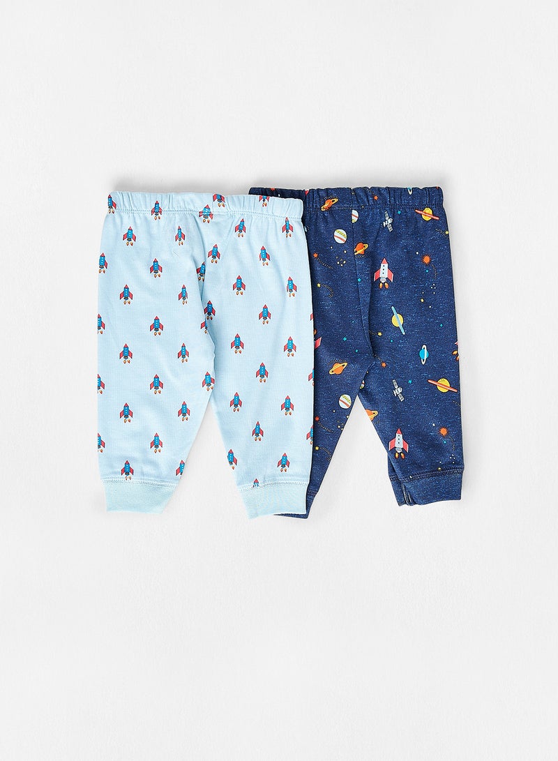 The Children's Place - Baby Printed Joggers (Pack of 2) Blue - Image 1