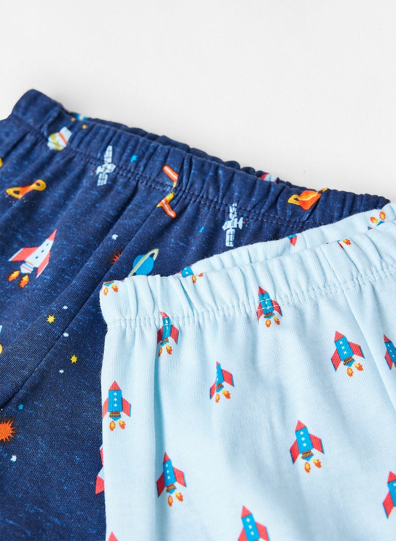 The Children's Place - Baby Printed Joggers (Pack of 2) Blue - Image 1