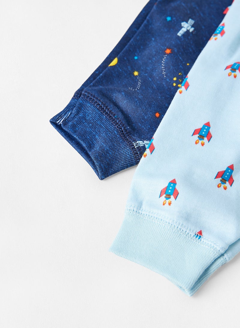 The Children's Place - Baby Printed Joggers (Pack of 2) Blue - Image 1