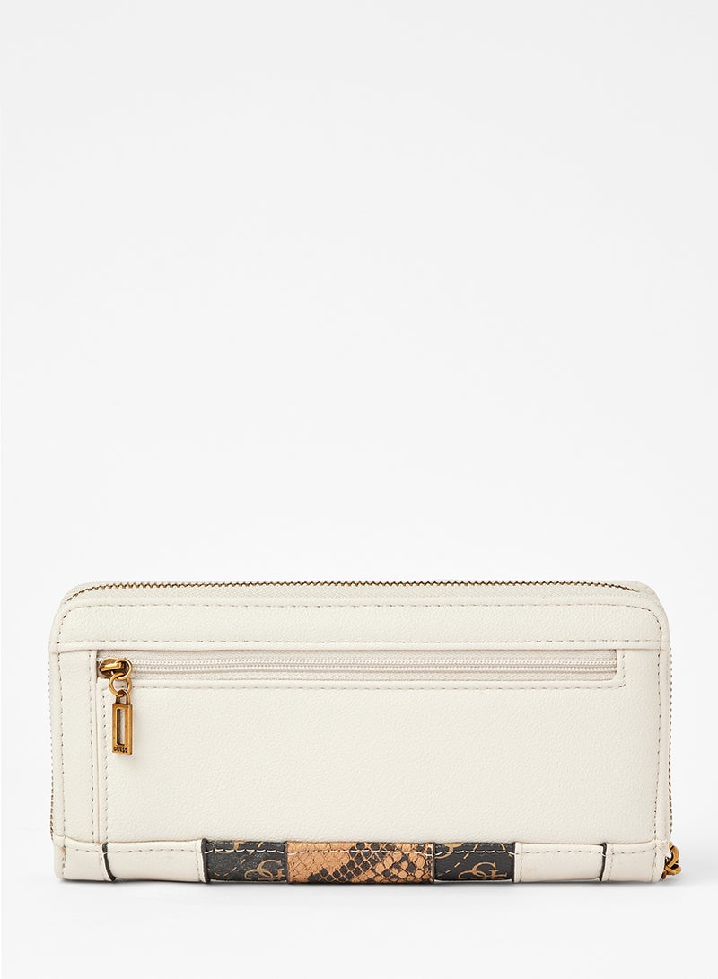 GUESS - Python Zip Around Clutch Beige - Image 1