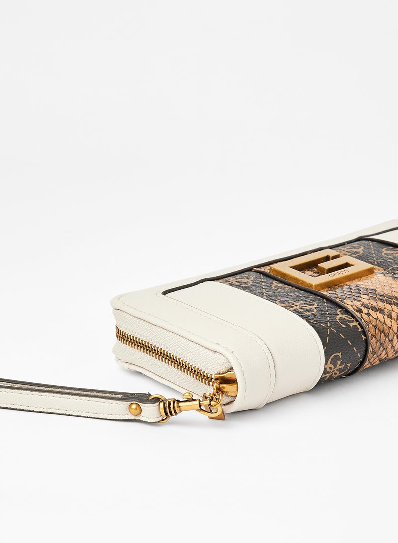 GUESS - Python Zip Around Clutch Beige - Image 1