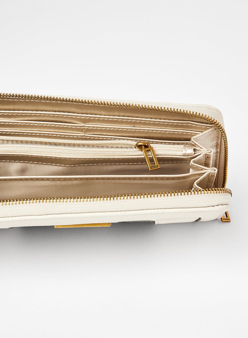 GUESS - Python Zip Around Clutch Beige - Image 1