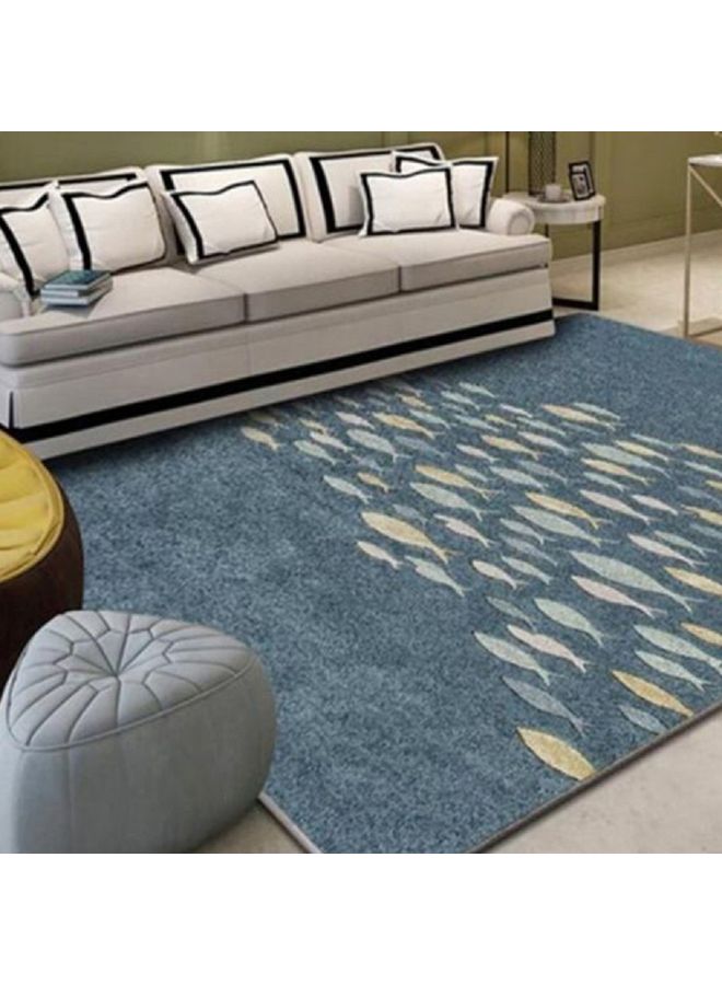 GOOTOY Interior Remodeling Warm Living Luxurious Modern Soft Touch Rectangular Anti-Slip Carpet Combination Blue 140x200cm  - Image 1