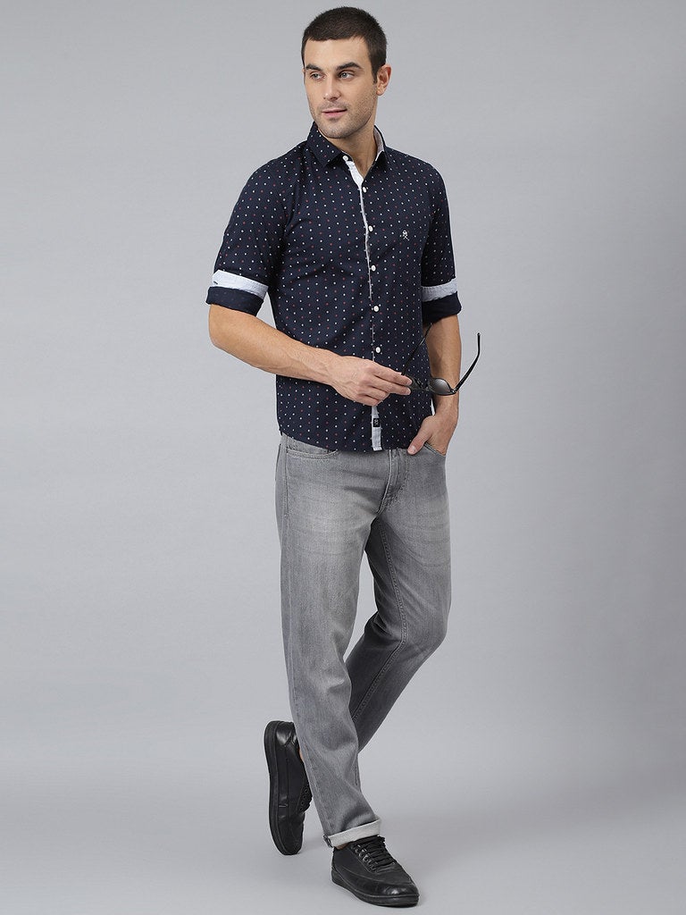Thomas Scott All-Over Printed Button Down Shirt Midnight - Image 3