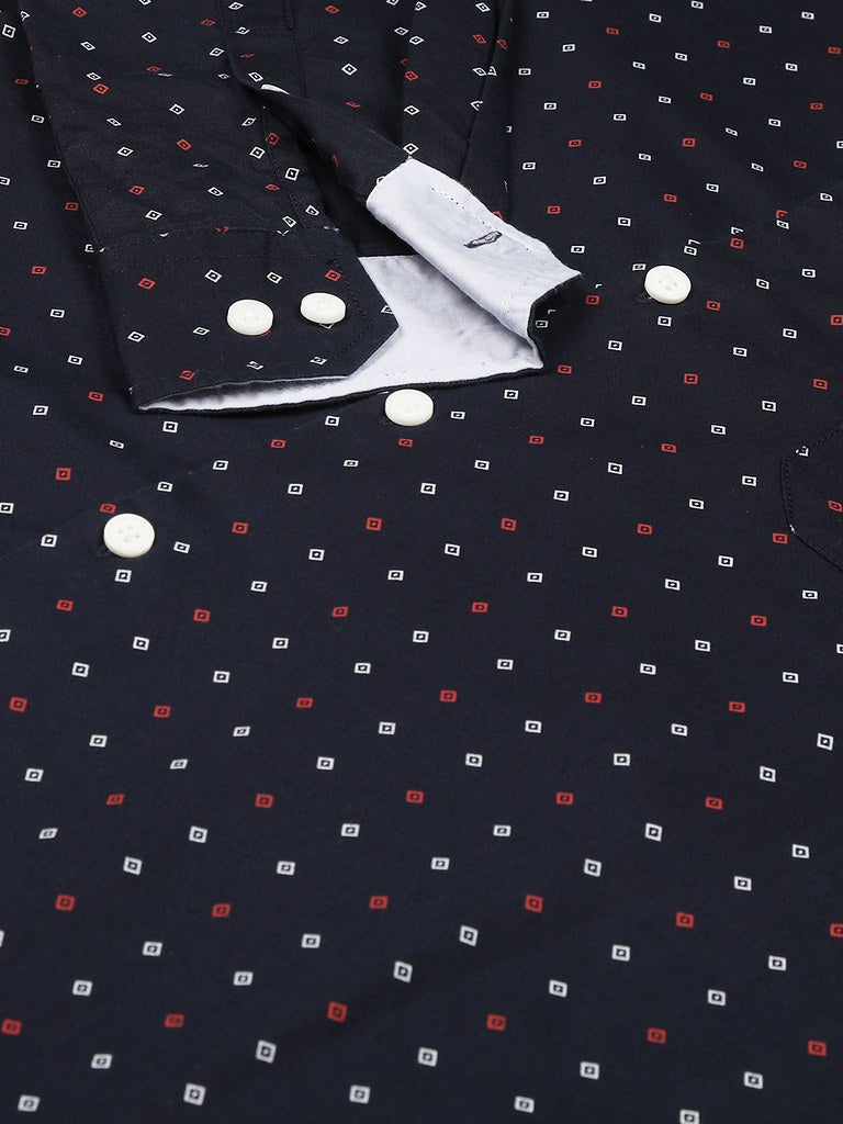 Thomas Scott All-Over Printed Button Down Shirt Midnight - Image 5