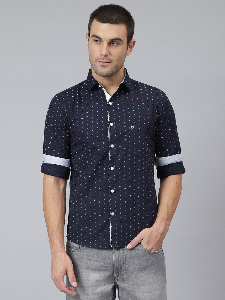 Thomas Scott All-Over Printed Button Down Shirt Midnight - Image 1