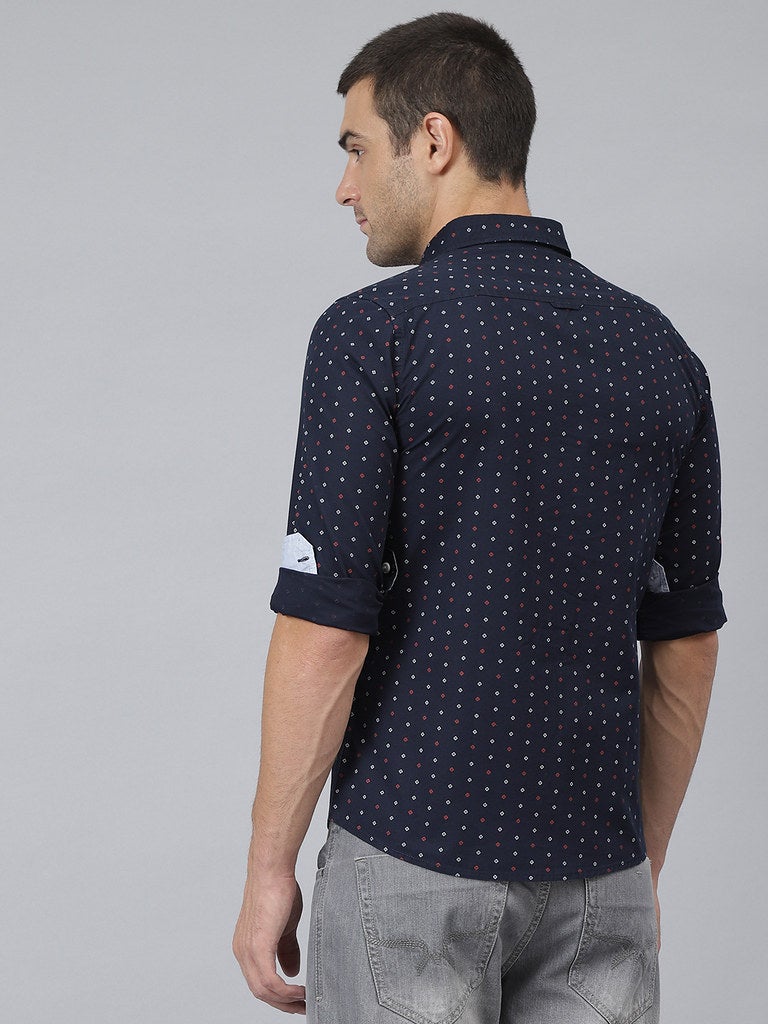 Thomas Scott All-Over Printed Button Down Shirt Midnight - Image 2