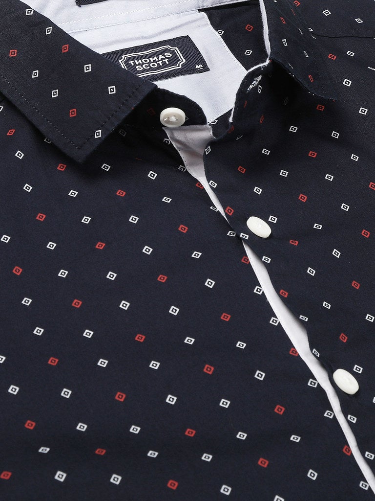 Thomas Scott All-Over Printed Button Down Shirt Midnight - Image 4