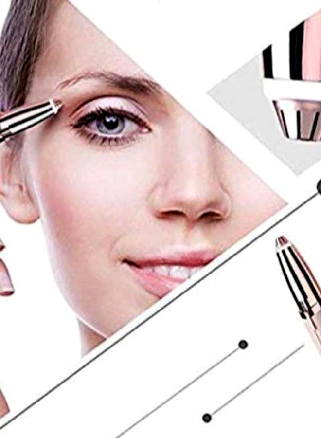 ماركة غير محددة قلم إزالة شعر الحاجب الكهربائي ذهبي وردي/أبيض  - Image 2