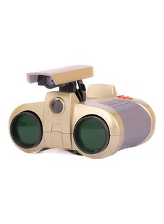 Auto-Retractable Focusing Multi-Function Night Vision Device Binoculars with Lights Scope 4 x 30 Gold
