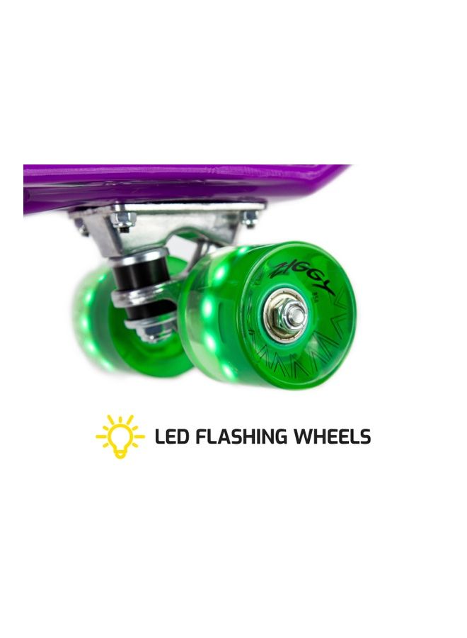 Ziggy LED Light Up Skateboard for Kids Ages 6-12, Teens and Adults with Strong Aluminum Trucks and Lighted PU Wheels; Mini Cruiser Kid Skateboard for Girls and Boys Beginners 22inch - Image 2