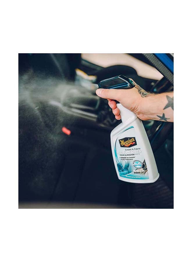 Meguiar’s G180724, 709ml, Carpet & Cloth Re-Fresher Odor Eliminator Spray, Fresh New Car Smell, 24oz.