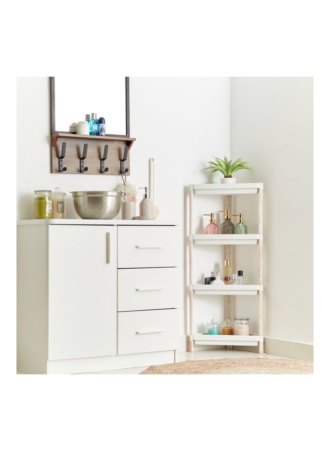Home Box - 4-Tier Caddy With Wooden Finish Multicolour 100 x 43cm - Image 1