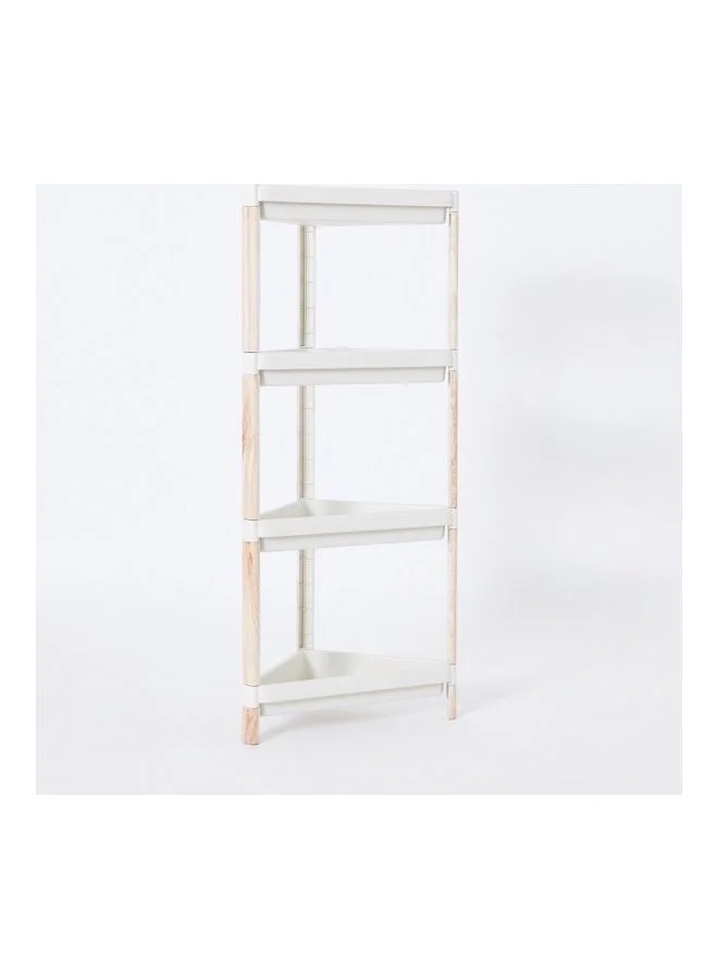 Home Box 4-Tier Caddy With Wooden Finish