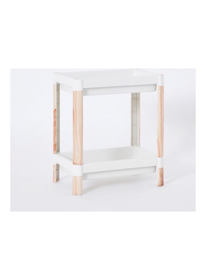 Home Box 2-Tier Caddy With Wooden Finish Multicolour 40 x 36cm - Image 1