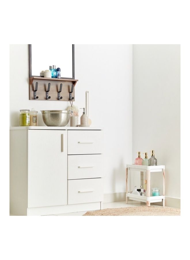 Home Box 2-Tier Caddy With Wooden Finish Multicolour 40 x 36cm - Image 5