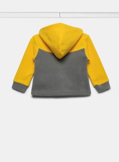 Zarafa Boy Long Sleeve Zip Through Hoodie Dark Grey/yellow  - Image 2