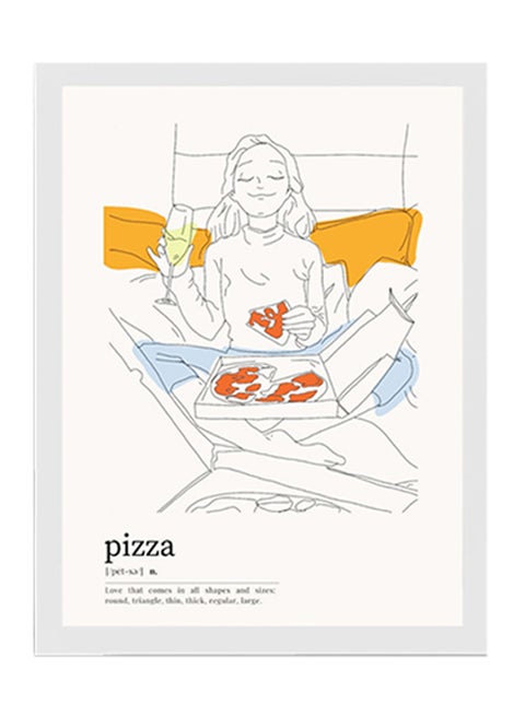 Pizza Definition Boho Style Poster with Frame Multicolour 30 x 40cm