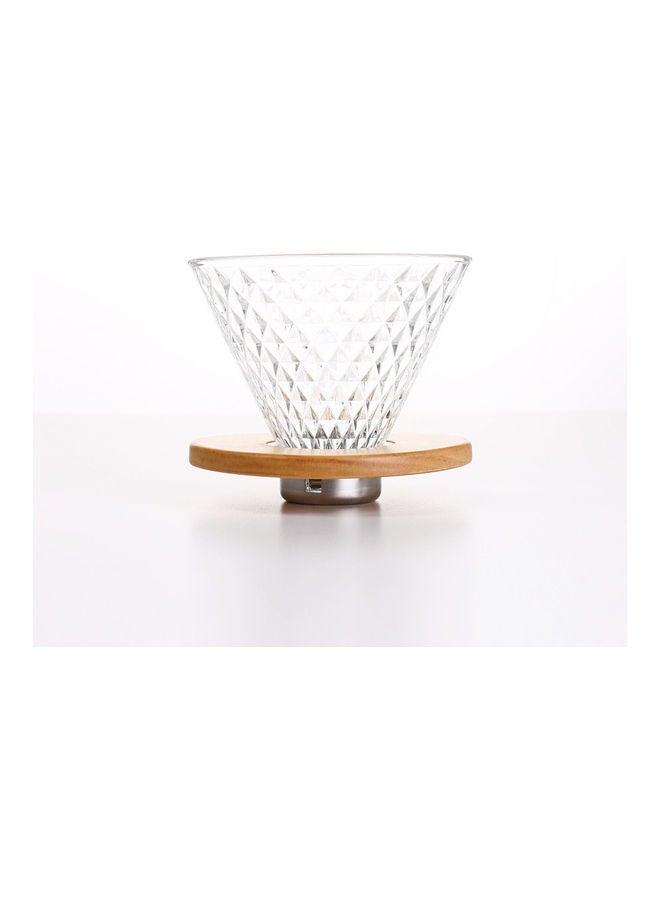 Glass Filter with Wooden Base Clear 20cm - Image 1