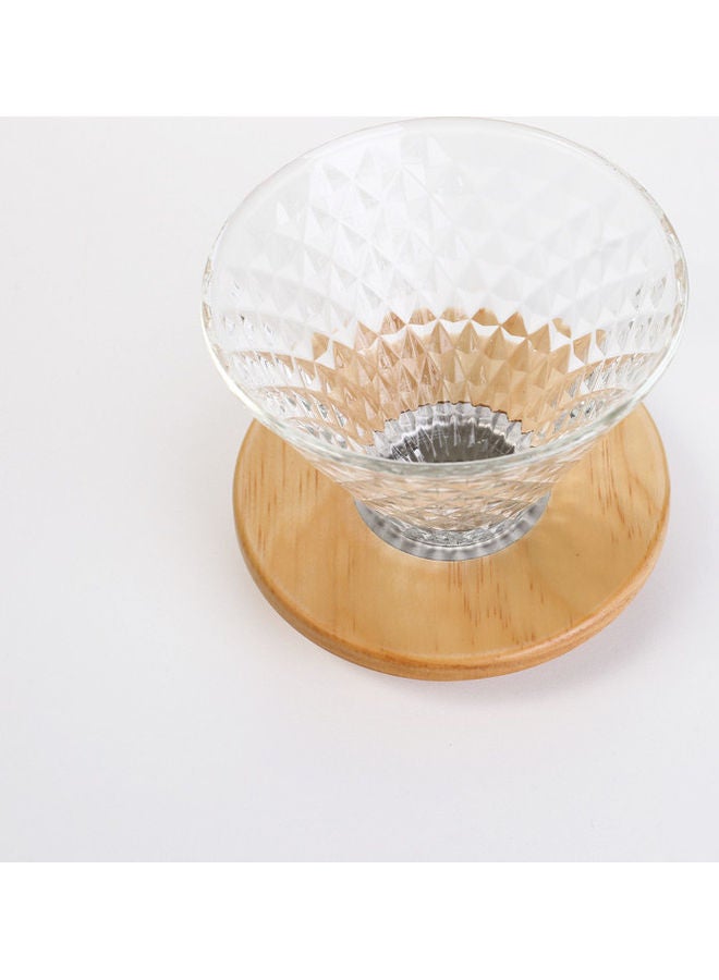 Glass Filter with Wooden Base Clear 20cm - Image 2