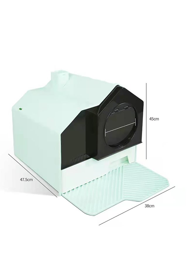Generic - Shouai Fully Enclosed Litter Box Green 38x47.5x45cm - Image 1