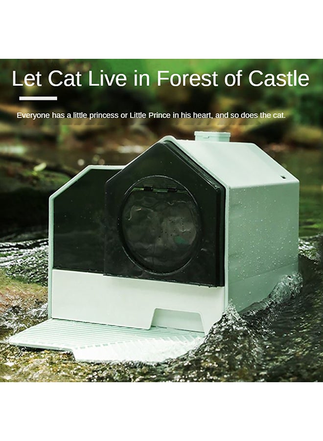 Generic - Shouai Fully Enclosed Litter Box Green 38x47.5x45cm - Image 1