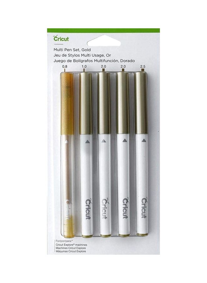 Cricut Explore/Maker Medium Point Pen Set 5-pack (Metallic) Gold