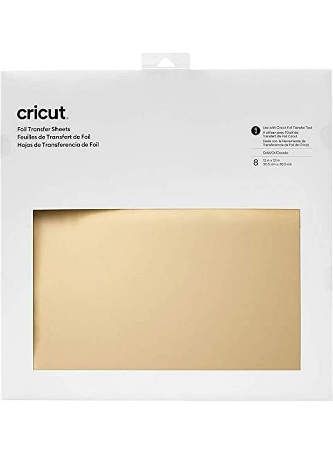 Cricut Transfer Foil Sheets 30x30cm 8 sheets (Gold) Gold - Image 1