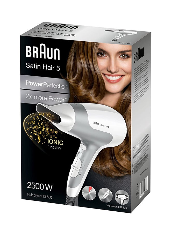 BRAUN Satin Hair 5 Dryer HD580 White 28.5grams - Image 3