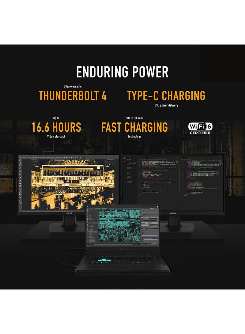 ASUS - TUF Dash F15 FX516PC-HN004T (Upgraded Version) Laptop With 15.6-Inch Full HD Display, Core i7-11370H Processor/16GB RAM/512GB SSD/4GB NVIDIA GeForce RTX 3050 Graphics/Windows 10 Home /International Version English/Arabic Eclipse Gray - Image 1