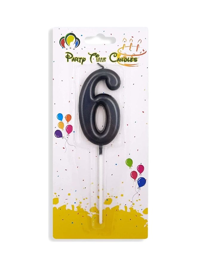 Party Time Number 6 Matte Candle