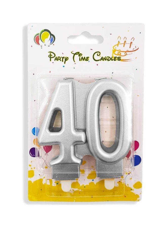 بارتي تايم شمعة فضية رقم 40