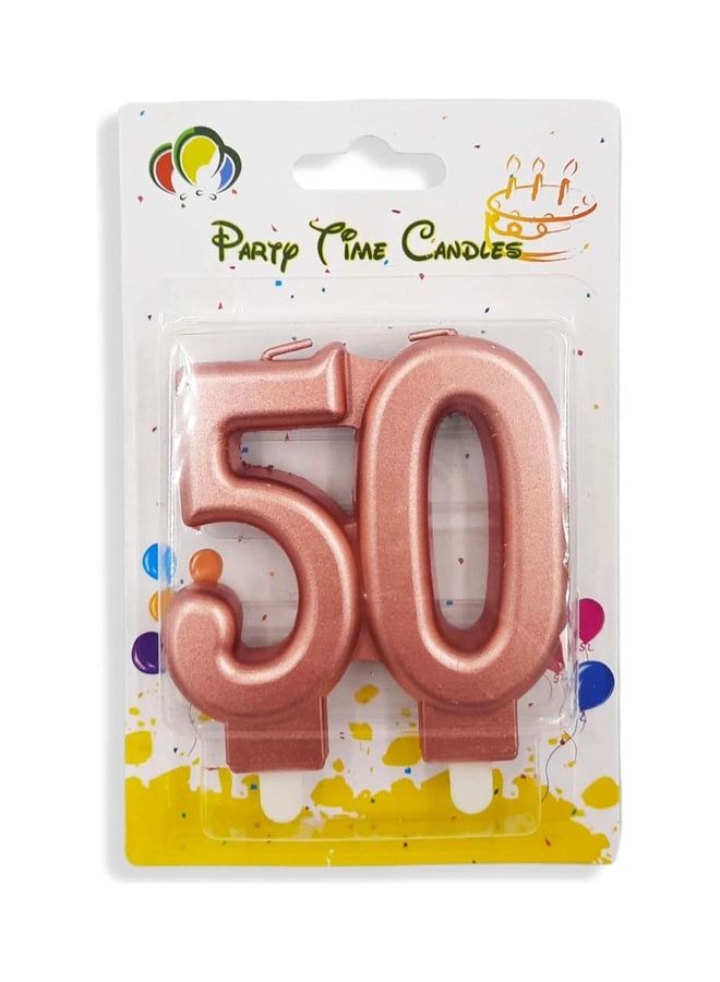 Party Time Number 50 Rosegold Candle