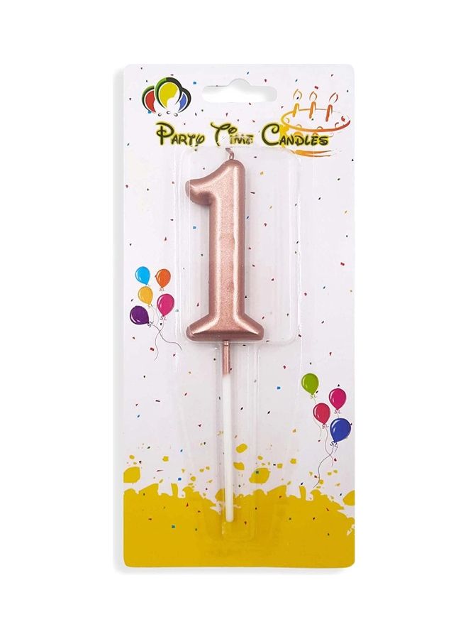 Party Time Number 1 Rosegold Matte Candle