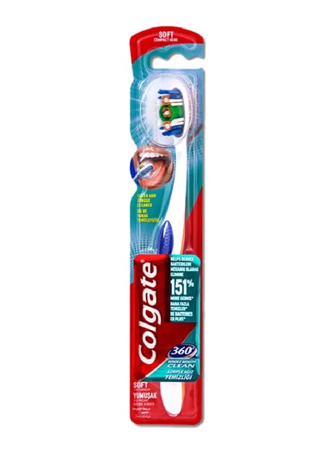 360 Soft Toothbrush Multicolour Soft Bristles