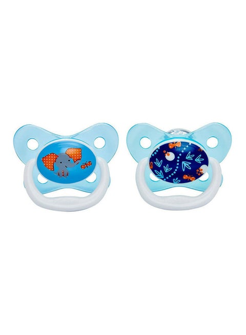 2-Piece Butterfly Shaped Pacifier Set Blue