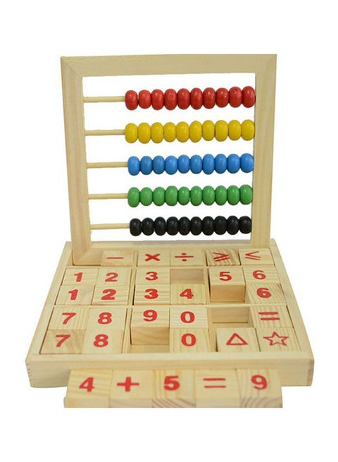 Wooden Abacus With Study Blocks For Mathematical Operations Learning Kids