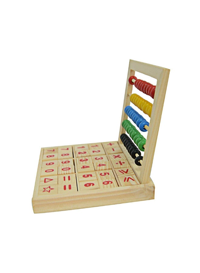 Wooden Abacus With Study Blocks For Mathematical Operations Learning Kids