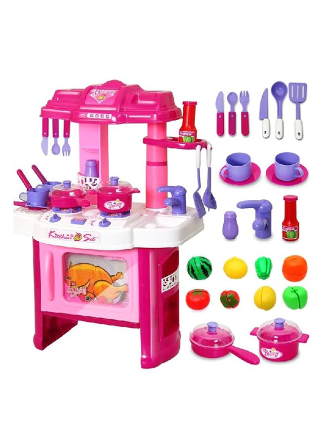 Deluxe Plastic Beauty Kitchen Appliance Cooking Play Set With Light And Sound 19x16x14cm