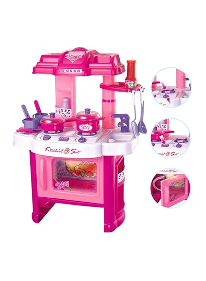 Deluxe Plastic Beauty Kitchen Appliance Cooking Play Set With Light And Sound 19x16x14cm