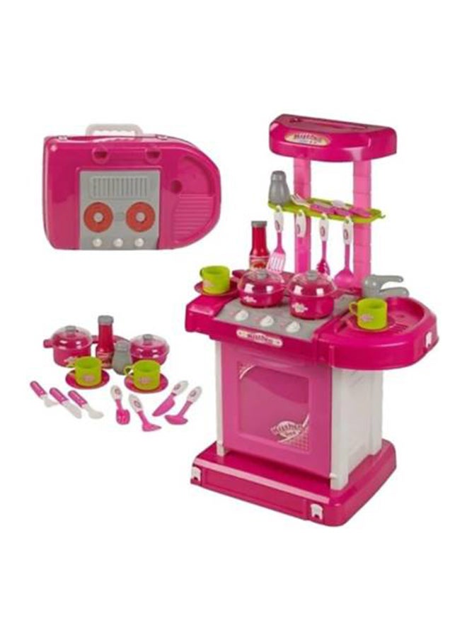 Deluxe Plastic Beauty Kitchen Appliance Cooking Play Set With Light And Sound 19x16x14cm