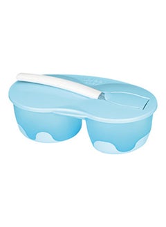 Baby 2 Bowl Food Container Set blue