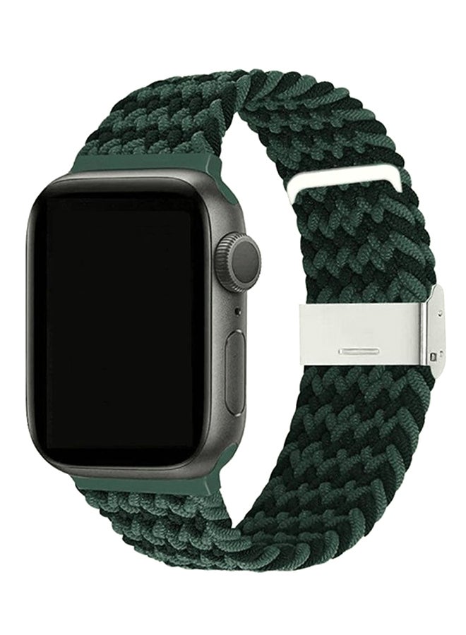 مارجون سوار سولو لوب قابل للتعديل مزود بإبزيم مقاس 38/40/41 مم لساعة أبل آي ووتش 7/6/SE/5/4/3/2/1 أخضر/أسود - Image 1