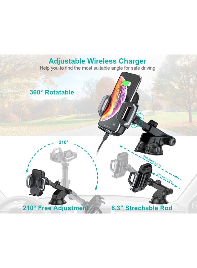 CHOETECH Wireless Charging Car Mount 10W Black - Image 3