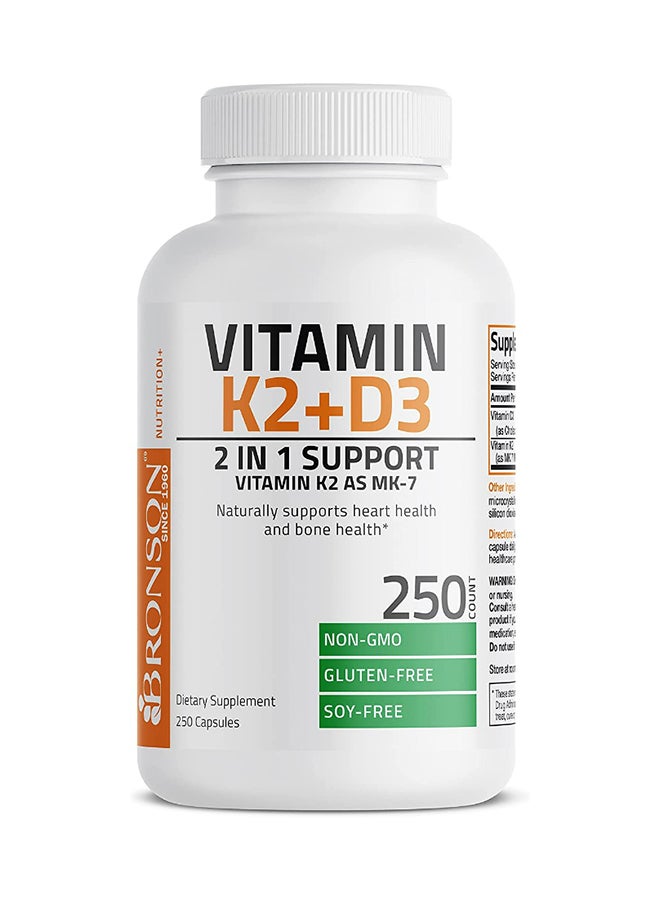 Bronson Vitamin K2+D3 2 in support MK-7 250 Capsules - Image 1